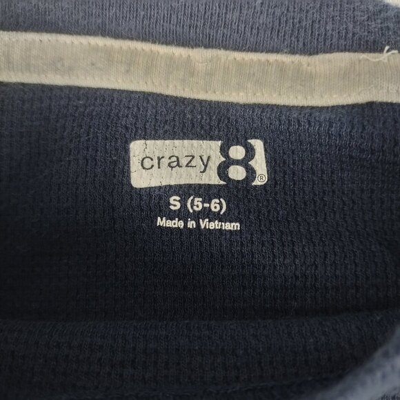 Crazy 8 Boy's Long Sleeve Blue Thermal Shirt " Deer Head" Size 5/6 - Picture 2 of 4